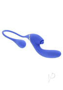 Evolved All In Rechargeable Silicone Dual Vibrator Blue featuring a flexible, ergonomic design for multi-zone pleasure.