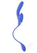 Evolved All In Rechargeable Silicone Dual Vibrator Blue, designed for multi-zone pleasure with ergonomic flexibility.