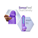 Neo 10 Inch Dual Density Dildo With Balls Neon Pink showcasing SensaFeel dual density construction with ultrasoft exterior.