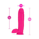Neo 10 Inch Dual Density Dildo With Balls Neon Pink dimensions and realistic design features