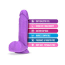 Blush Neo 11 Inch Dual Density Dildo With Balls Neon Purple features a lifelike design and suction cup base for versatile play.