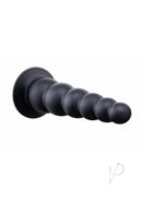 Size Up Ripple Inflatable Silicone Butt Plug 7 Inch Black with ribbed texture for adjustable fullness.