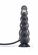 Size Up Ripple Inflatable Silicone Butt Plug 7 Inch Black showcasing inflatable silicone design with ribbed texture.