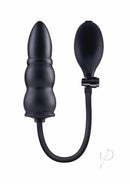 Size Up Ripple 5.5 Inch Inflatable Silicone Anal Probe Black - adjustable fullness and textured silicone design.