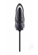 Size Up Ripple 5.5 Inch Inflatable Silicone Anal Probe Black showing adjustable fullness and rippled silicone texture.