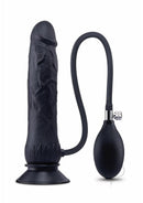 Size Up Ripple Inflatable Silicone Dildo 7.5 Inch Black with inflation system for customizable pleasure.