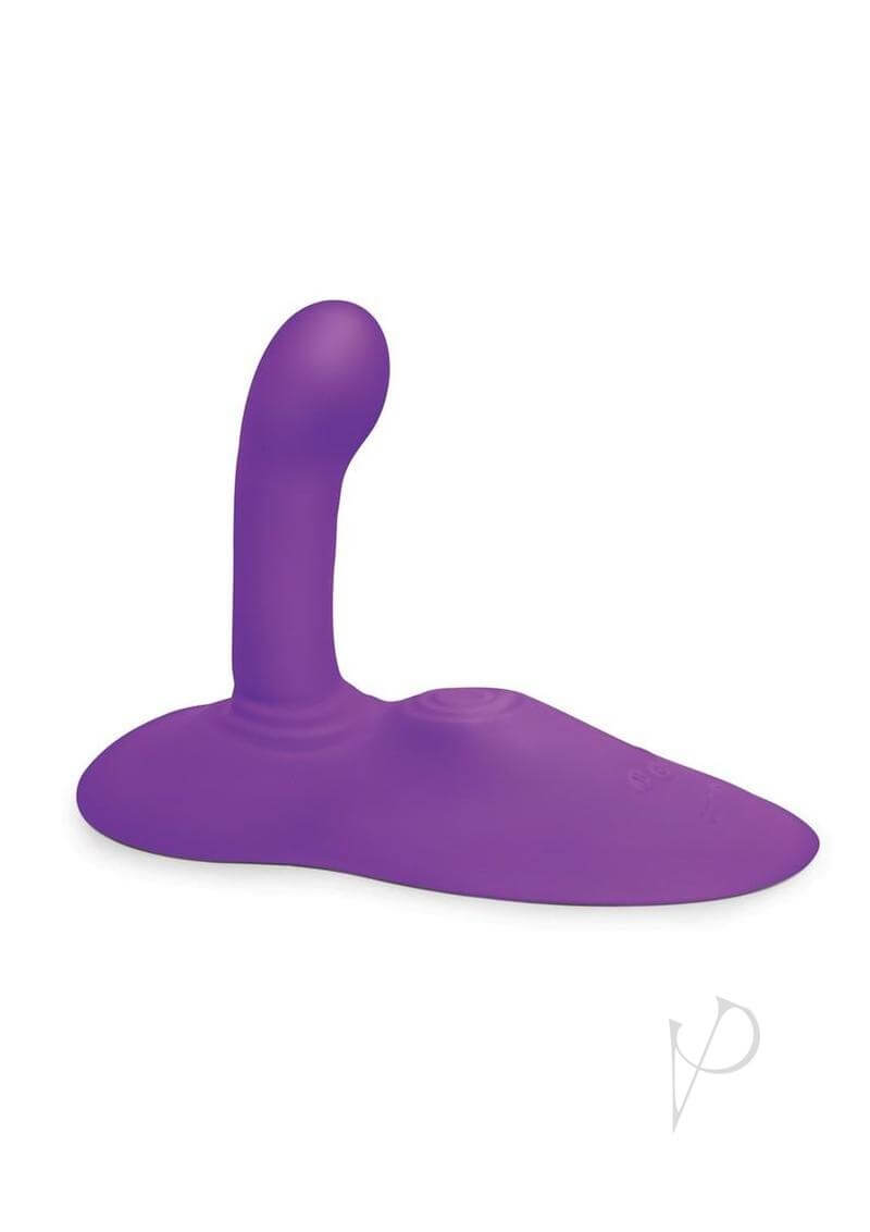 Purple Cowgirl Rodeo Rider G-Spot thrusting dildo with clitoral tapper for enhanced pleasure.