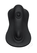 Cowgirl Rodeo Rumbler Grinding Vibrating Tapping Dildo Black, a sleek, modern black design for hands-free pleasure.