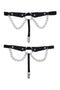 Sex and Mischief Chain Lace Garters featuring a lace-etched faux leather design with chains.