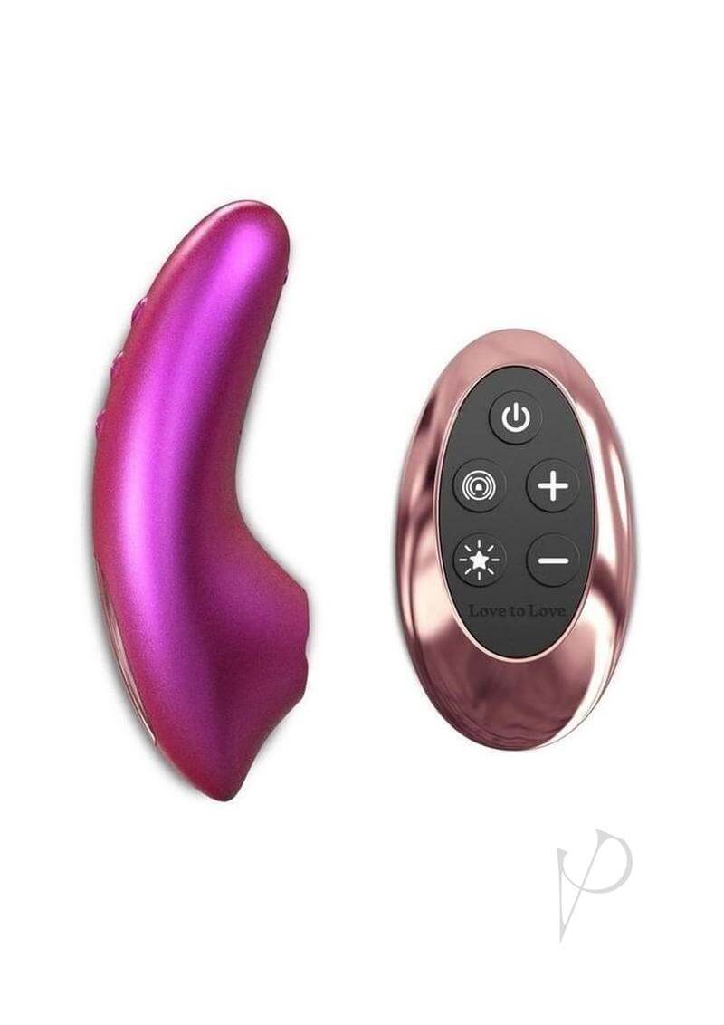Love To Love Dreamer Sense Touch Vibrator with Remote Berry in vibrant pink color with remote control.