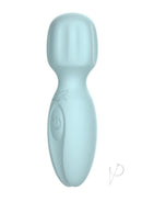 Pixey 2GO Rechargeable Silicone Mini Wand Ocean Green in soft silicone design for travel-friendly pleasure.