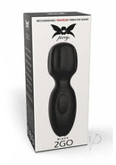 Pixey 2GO Rechargeable Silicone Mini Wand Black boxed packaging displaying travel-friendly vibrator design.