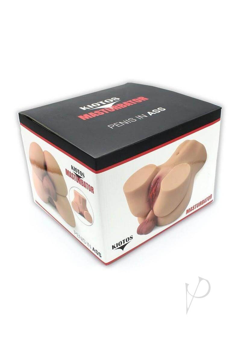 Kiotos Masturbator Penis in Ass and Pussy Vanilla packaging box showcasing realistic design and entry points.