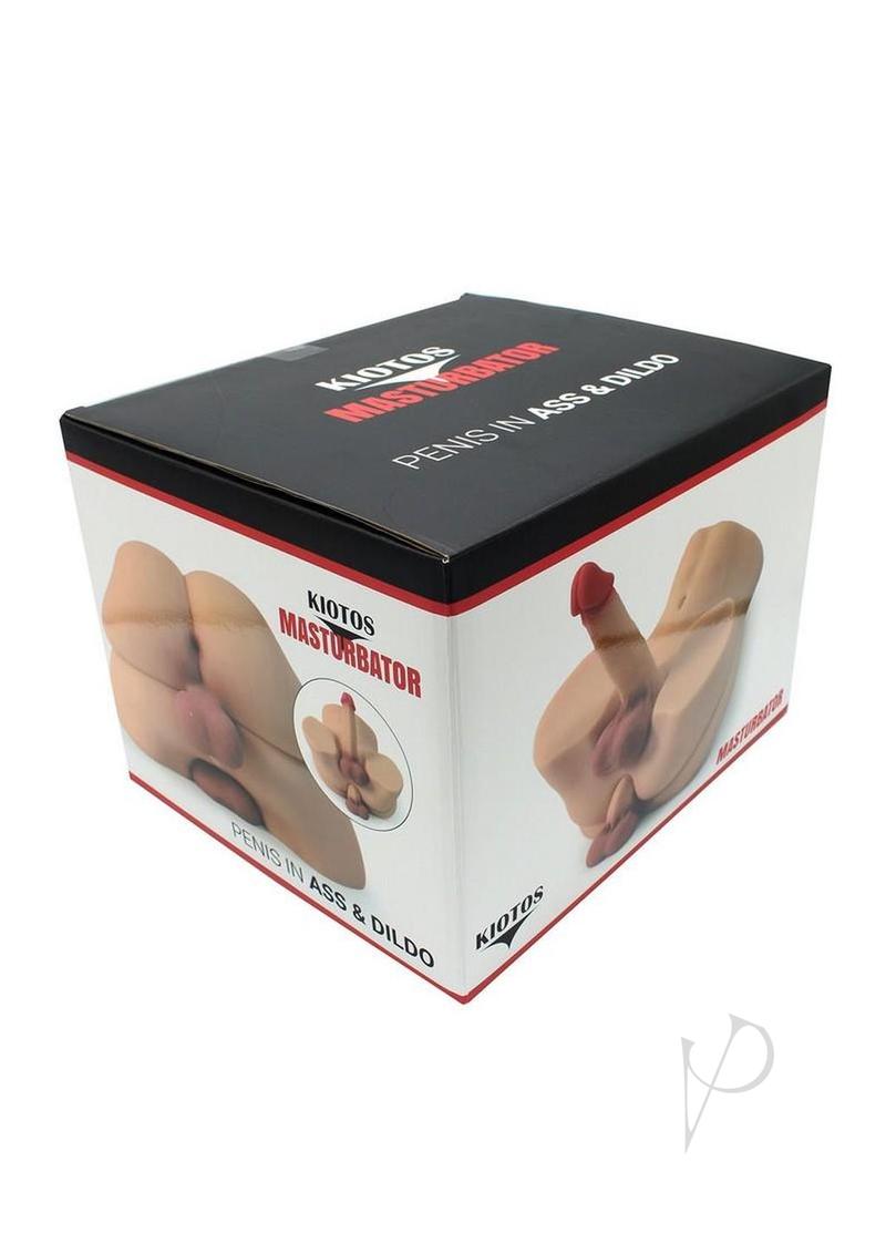 Kiotos Masturbator Penis in Ass and Dildo Vanilla packaging with realistic design and details.