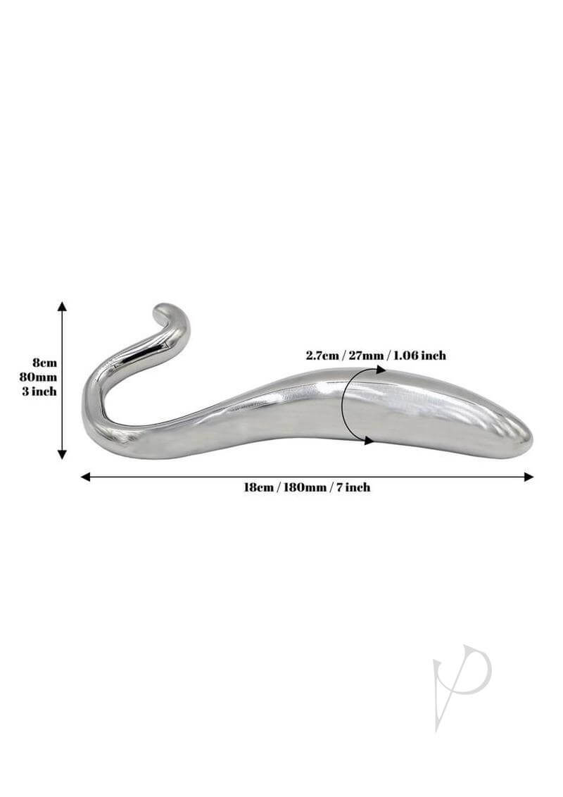 Stainless Steel Hollow Curved Wand dimensions and design details for enhanced pleasure.