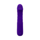 Purple Ambition thrusting vibrator, phallic shape, 10 speeds & patterns, body-safe silicone.