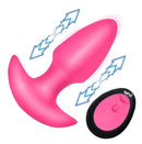 Bang Thrusting & Vibrating Silicone Butt Plug Pink with remote control for hands-free stimulation