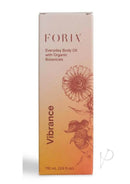 Foria Everyday Body Oil with Organic Botanicals 3.9 Oz packaging featuring floral design and vibrance label