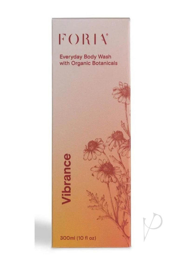 Foria Everyday Hydrating Body Wash with Botanicals 10 Oz packaging displayed with floral design and branding.