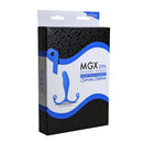 Aneros Trident Series MGX Syn Prostate Stimulator Blue packaging featuring a sleek design and product details.