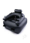 WhipSmart Inflatable Bondage Chair Black showcasing an inflatable chair with restraints and a vibrator.