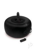WhipSmart Inflatable Vibrating Love Seat with Remote Black featuring a realistic dildo and wired remote control.