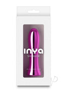 INYA Shimmer Rechargeable Steel Vibrator Pink in elegant packaging with a polished pink design.