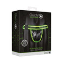 Ouch Glow In The Dark Buckle Jock Strap Neon Green S/M packaging with neon accents and buckle detail.