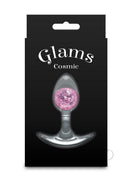 Cosmic Glams Silicone Anal Plug Small Pink displayed in elegant packaging showcasing its unique design.