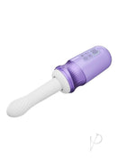 Temptasia Violet Vixen Thrusting Dildo Vibrator Purple featuring sleek design and controls for thrusting and vibration.