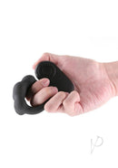 Renegade Rocket Ring Cock Ring and Ball Stretcher Black held in hand for enhanced pleasure.