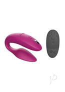 We-Vibe Sync Couples Vibrator in rose color with remote control for dual stimulation and app connectivity.