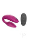 We-Vibe Sync Couples Vibrator in rose color with remote control for dual stimulation and app connectivity.
