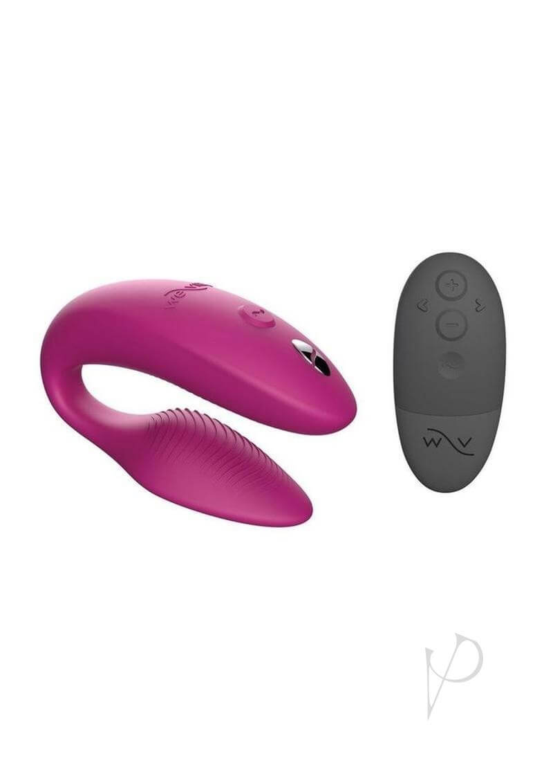 We-Vibe Sync Couples Vibrator in rose color with remote control for dual stimulation and app connectivity.