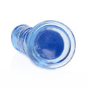 Realrock Crystal Clear Straight 7 Inch Dildo Blue with sleek, see-through design for versatile stimulation.
