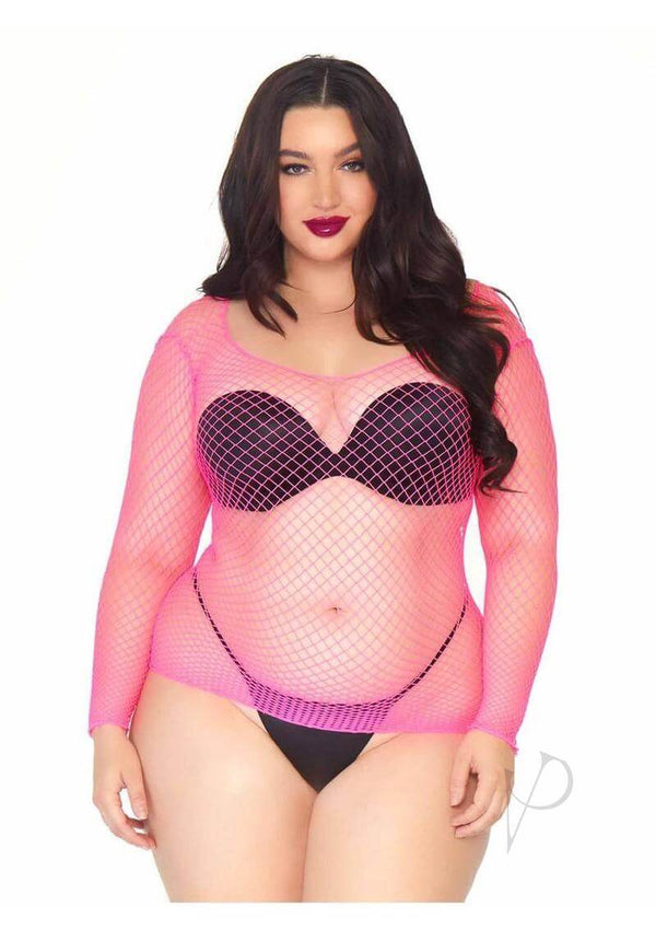 Spandex Long Sleeve Net Shirt 1x2x Pnk-0