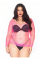 Spandex Long Sleeve Net Shirt 1x2x Pnk-0
