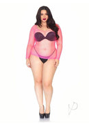 Spandex Long Sleeve Net Shirt 1x2x Pnk-1