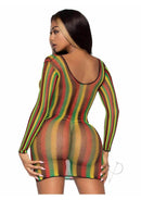 Rasta Net Lng Sleeve Mini Dress Os Multi-1
