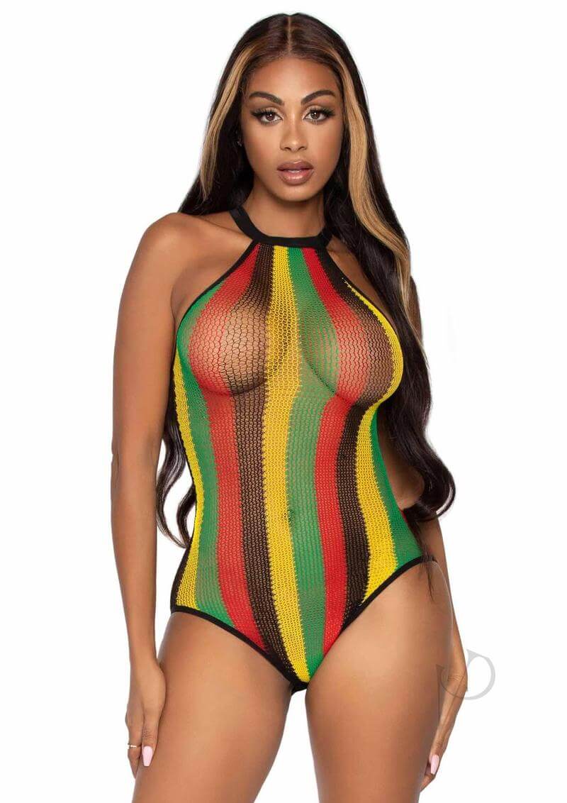 Rasta Net Snap Racer Back Suit Os Blk-0