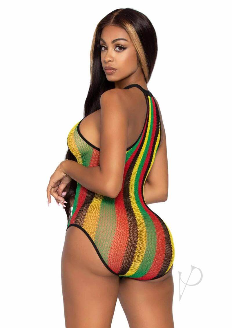 Rasta Net Snap Racer Back Suit Os Blk-1
