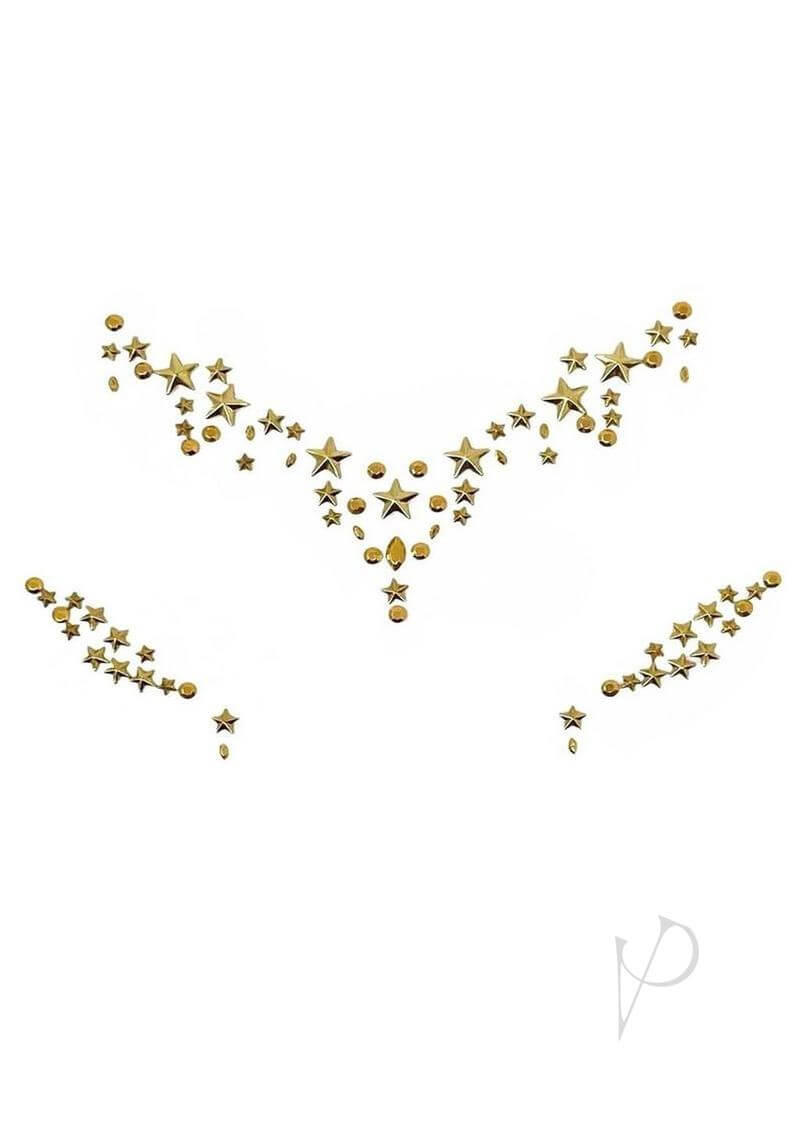 Star Sign Face Jewels Sticker Gld-0
