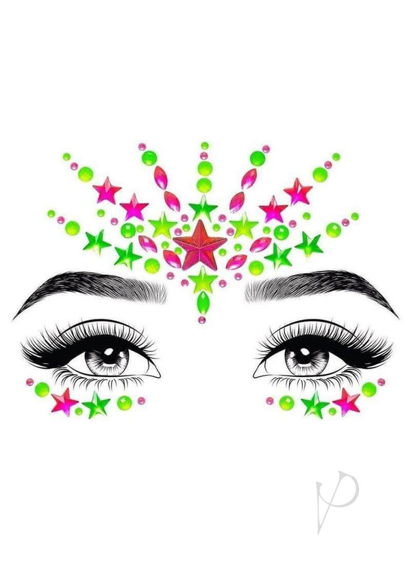 Vibe Neon Face Jewel Sticker Glitter 2pk-0