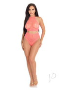 Crochet Halter Strap Thong 2pc Md/lg Orn-3