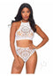 Crochet Halter Strap Thong 2pc Sm/md Wht-0