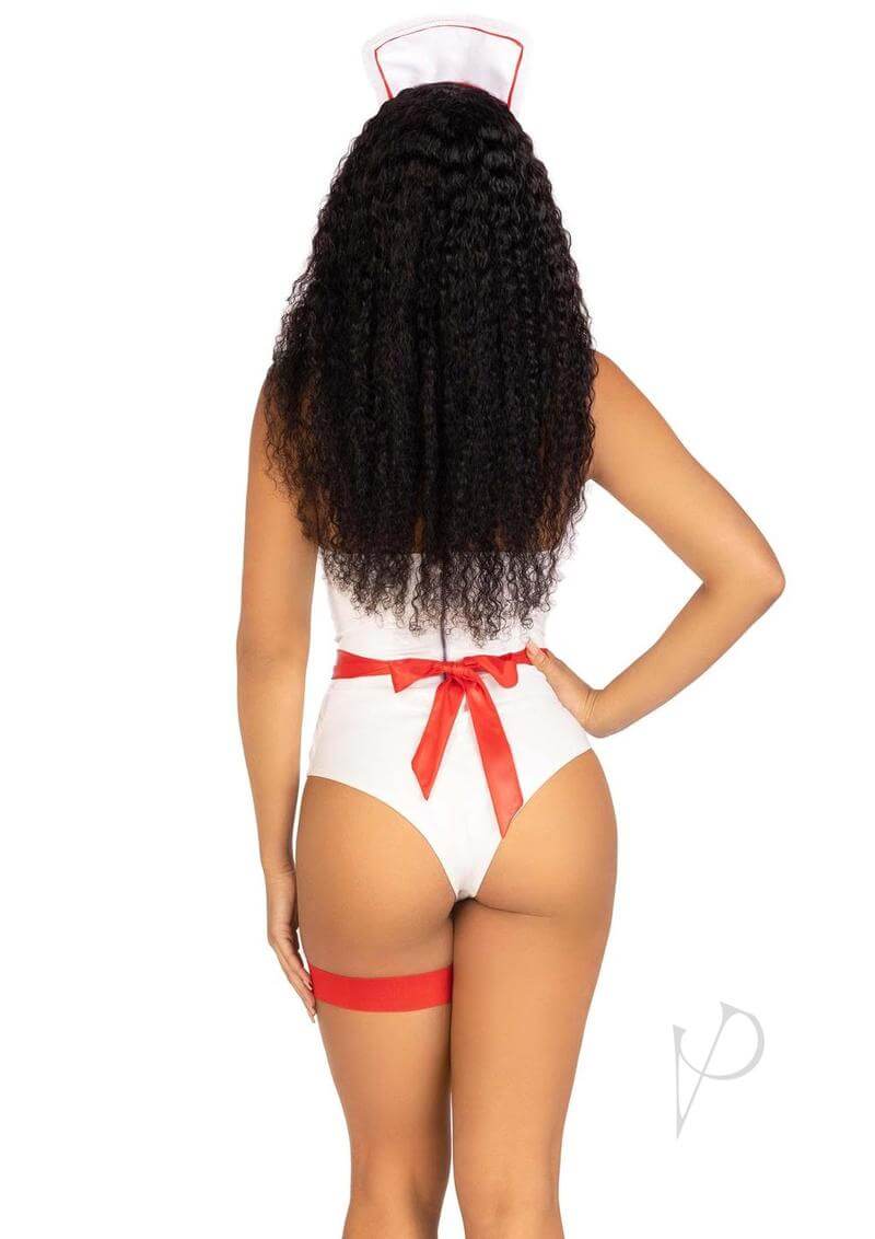 Nurse Costume 5pc Wht/red-1