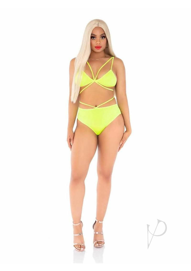 Opaque Cage Bra Brazil Brief Os Ylw 2pc-2