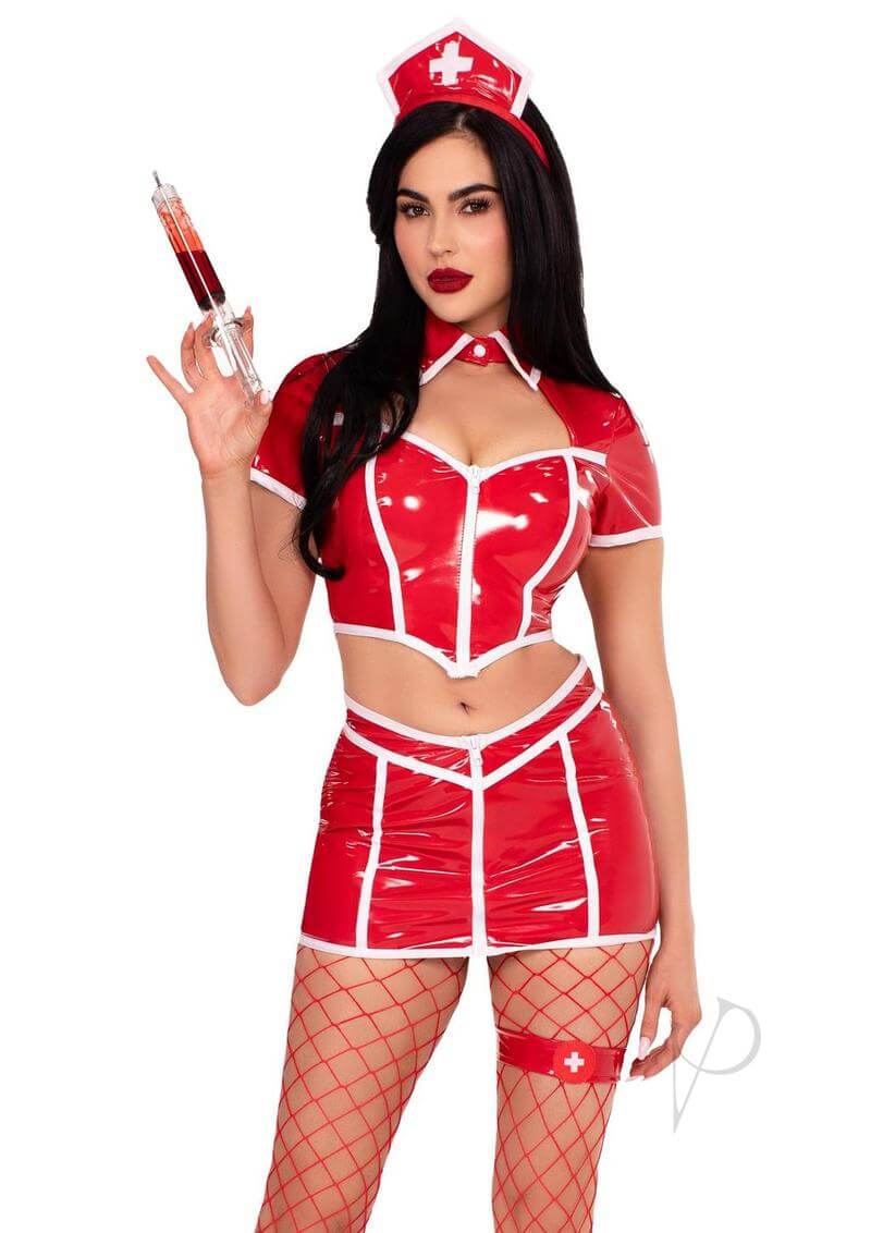 Red Alert Nurse Costume 4pc Red Lg-2