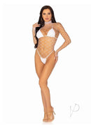 Fence Net Snap Crotch Sleeve Suit Os Wht-3