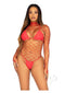 Fence Net Snap Crotch Sleeve Suit Os Red-0